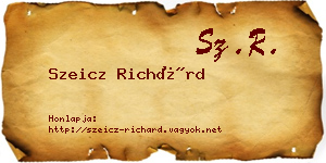 Szeicz Richárd névjegykártya