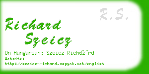 richard szeicz business card